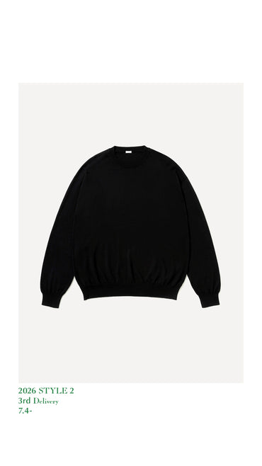 A.PRESSE 26AW Wool Cotton High Gauge Crew Neck Sweater