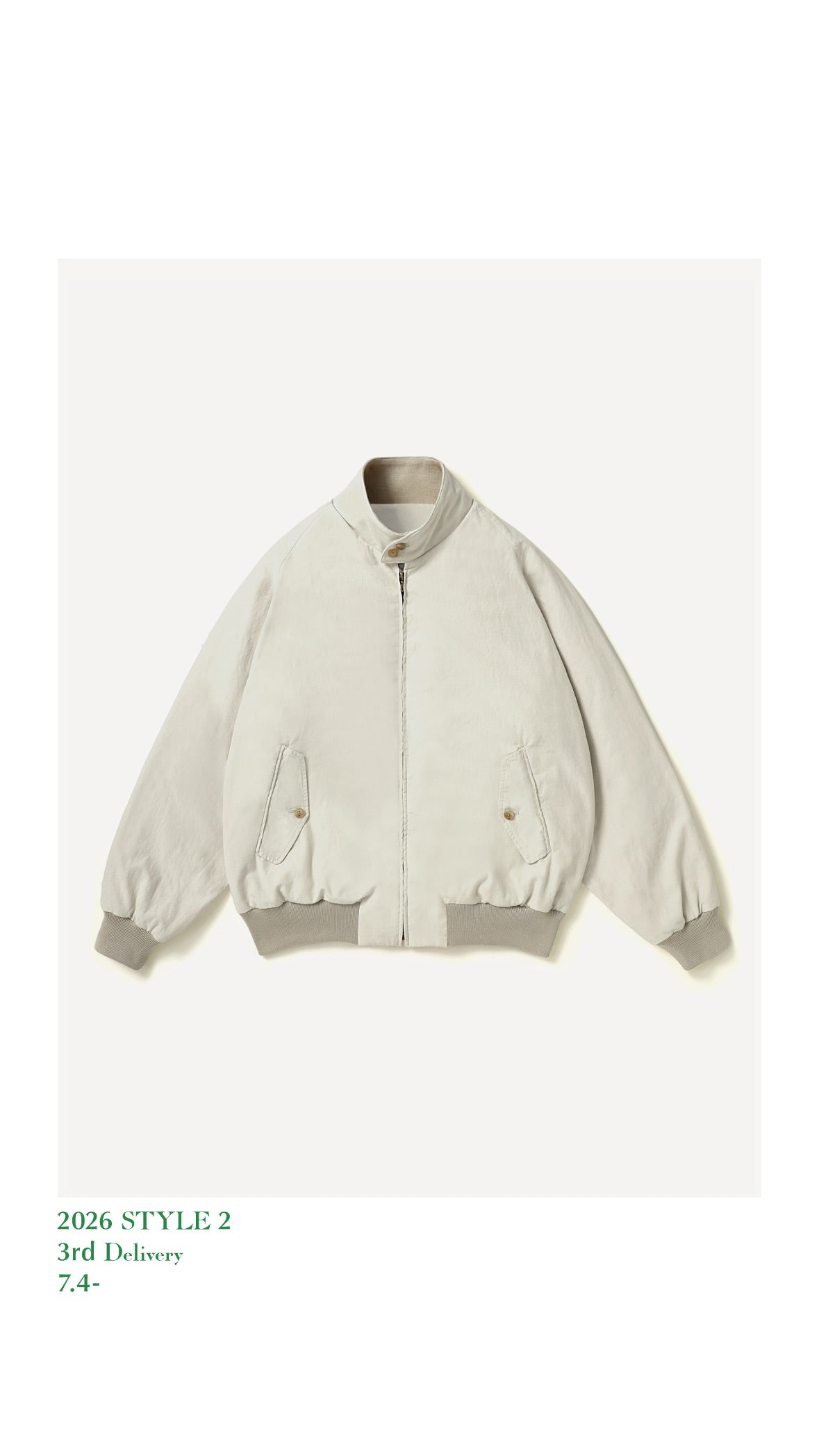 A.PRESSE 26AW Cotton Silk Back Gabardine Harrington Jacket