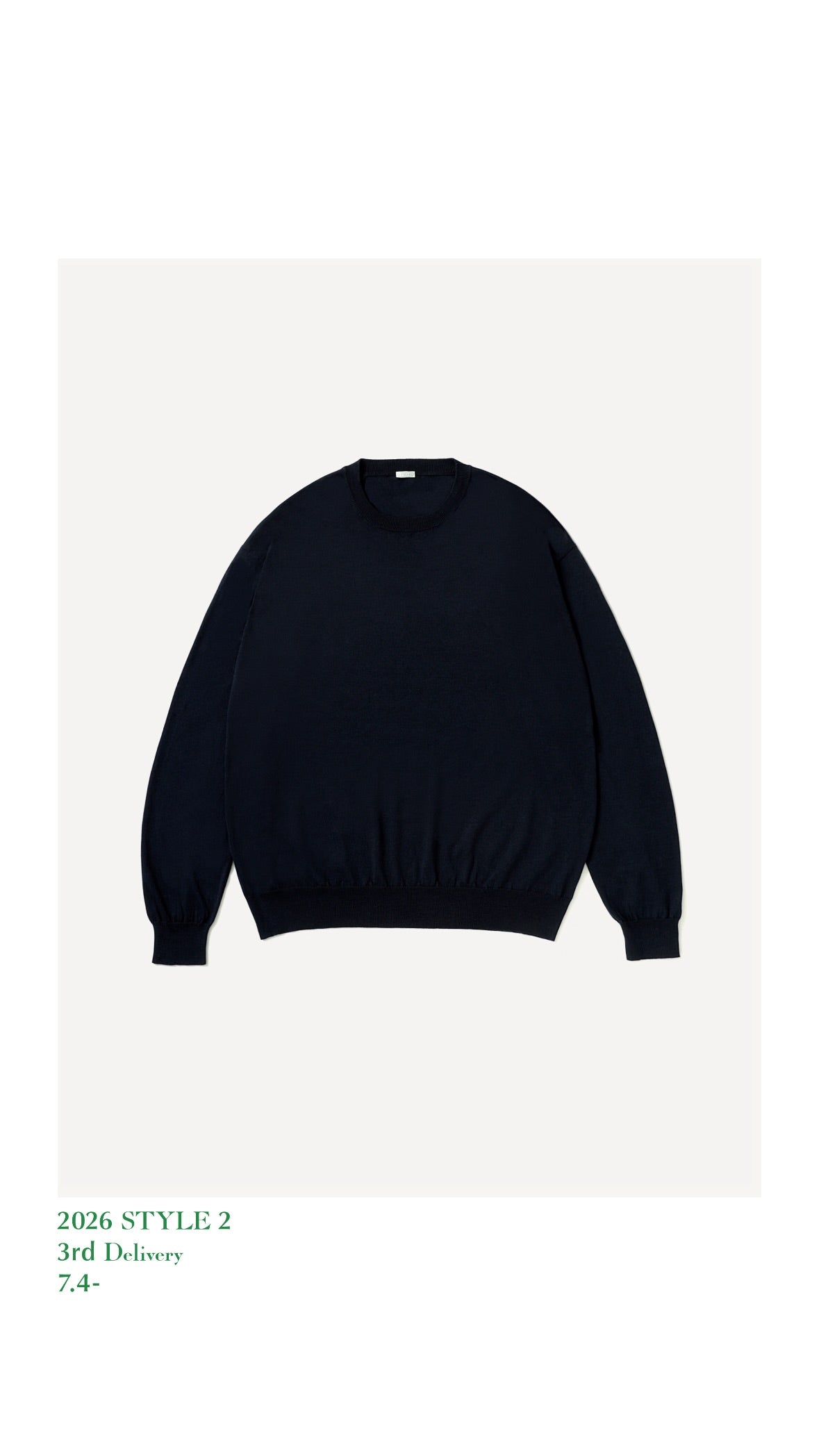 A.PRESSE 26AW Wool Cotton High Gauge Crew Neck Sweater