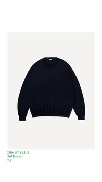 A.PRESSE 26AW Wool Cotton High Gauge Crew Neck Sweater