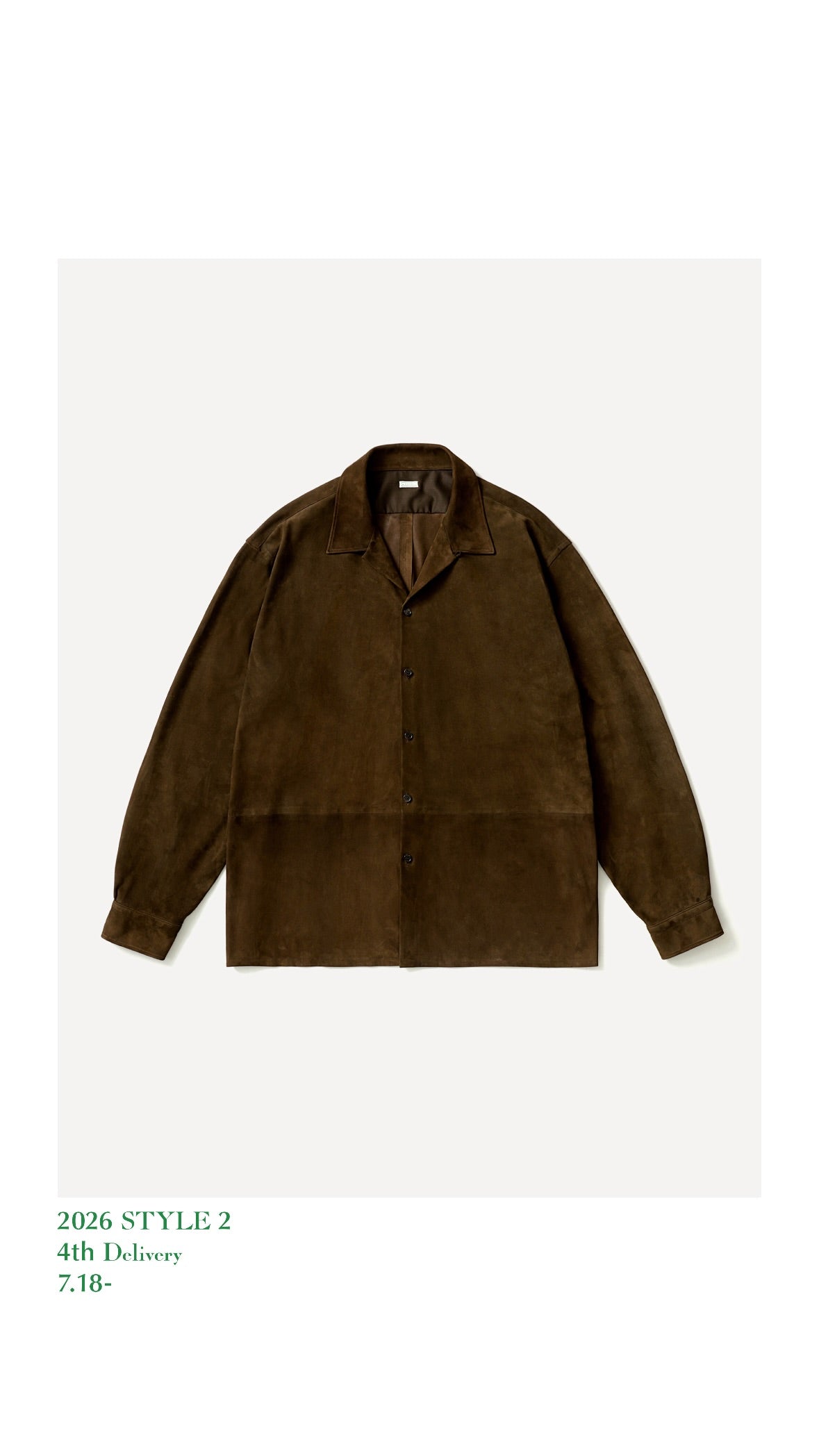 A.PRESSE 26AW Suede Leather Loop Collar Shirt