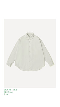 A.PRESSE 26AW Double Weave Twill Regular Collar Shirt