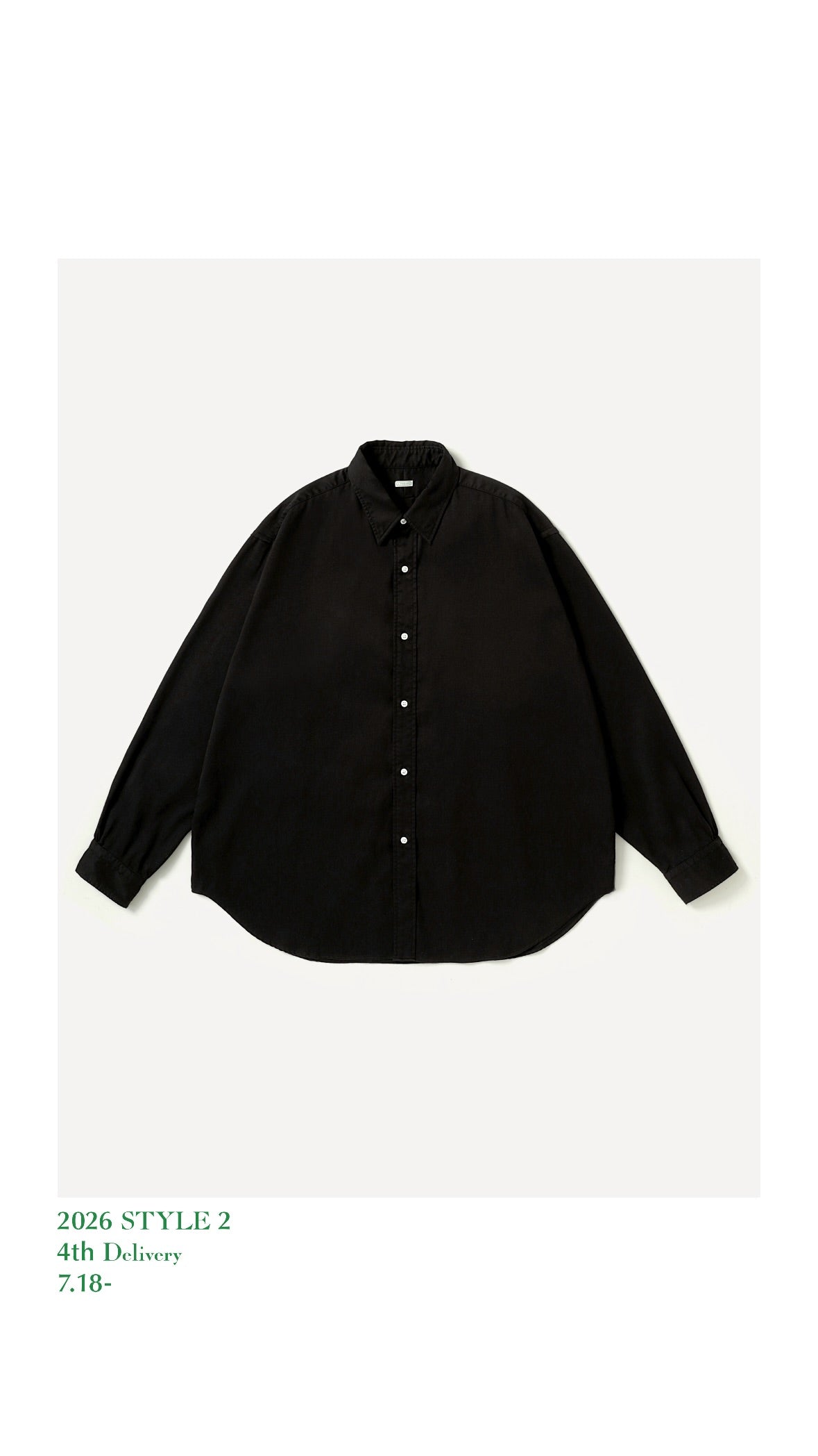 A.PRESSE 26AW Double Weave Twill Regular Collar Shirt
