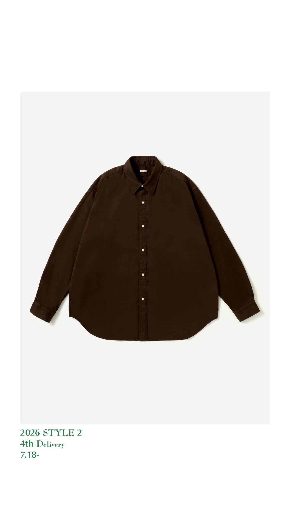 A.PRESSE 26AW Double Weave Twill Regular Collar Shirt