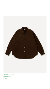 A.PRESSE 26AW Double Weave Twill Regular Collar Shirt