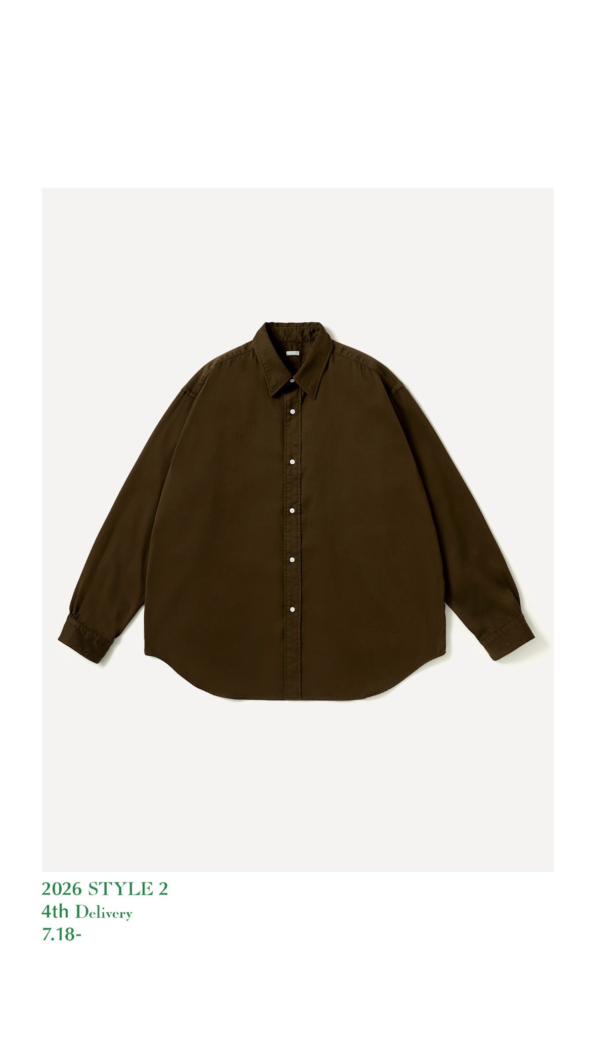 A.PRESSE 26AW Double Weave Twill Regular Collar Shirt