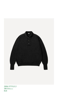 A.PRESSE 26AW Wool Knit L/S Polo Shirt
