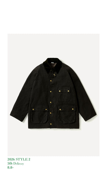 A.PRESSE 26AW Vintage Silk Hemp Riding Oiled Jacket