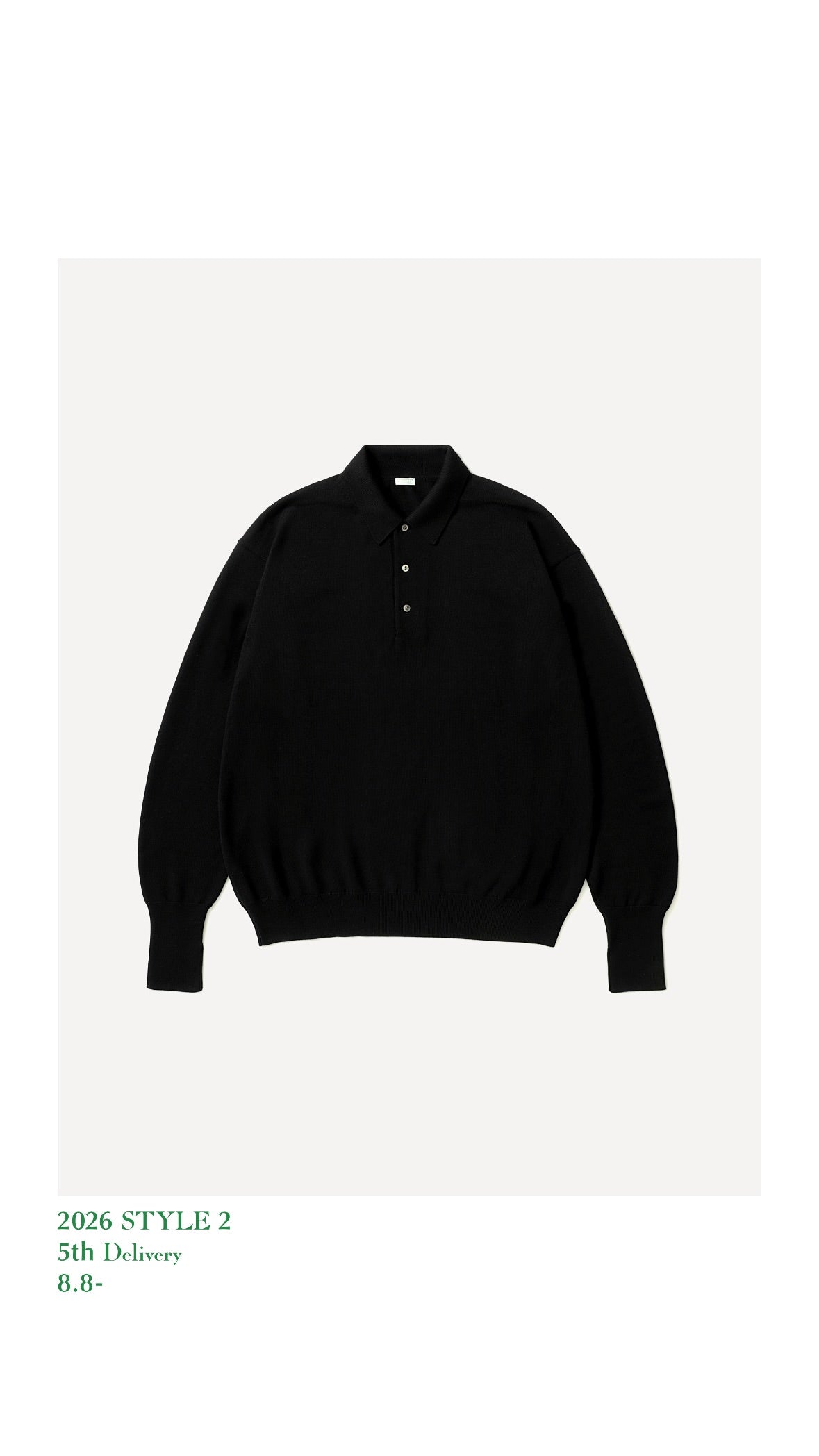 A.PRESSE 26AW Wool Knit L/S Polo Shirt