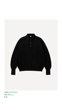 A.PRESSE 26AW Wool Knit L/S Polo Shirt