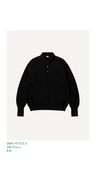 A.PRESSE 26AW Wool Knit L/S Polo Shirt