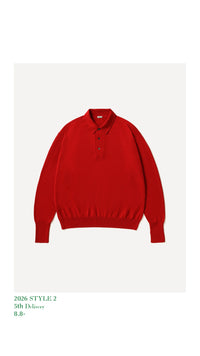 A.PRESSE 26AW Wool Knit L/S Polo Shirt