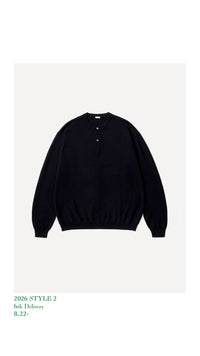 A.PRESSE 26AW Wool Knit Henley Neck Sweater