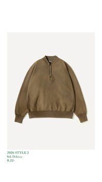 A.PRESSE 26AW Vintage Half Zip Rib Collar Sweatshirt