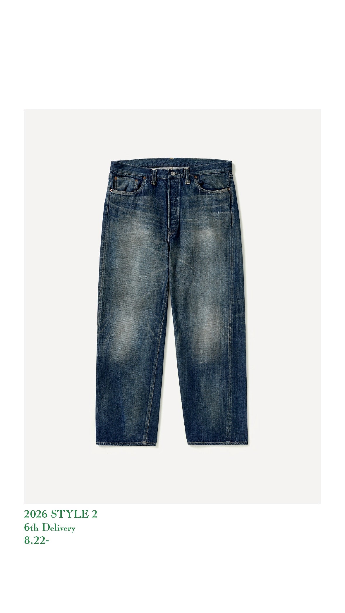 A.PRESSE 26AW Vintage Washed Straight Denim Pants