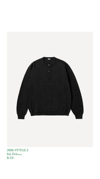 A.PRESSE 26AW Wool Knit Henley Neck Sweater