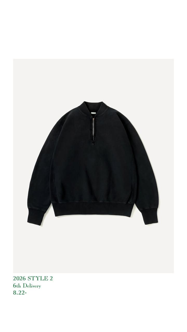 A.PRESSE 26AW Vintage Half Zip Rib Collar Sweatshirt