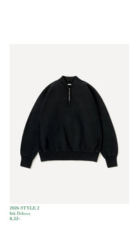 A.PRESSE 26AW Vintage Half Zip Rib Collar Sweatshirt