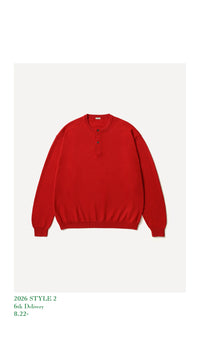 A.PRESSE 26AW Wool Knit Henley Neck Sweater