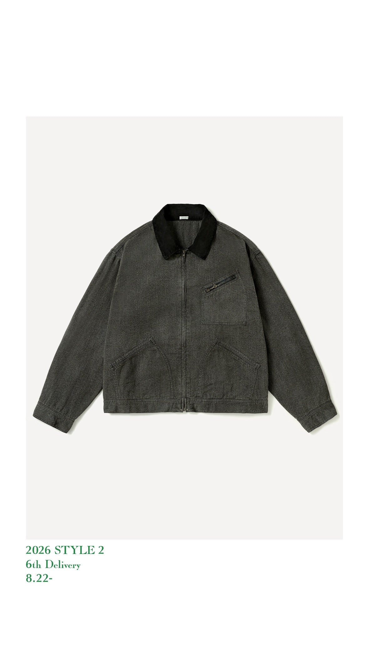 A.PRESSE 26AW Vintage Black Chambray Work Jacket