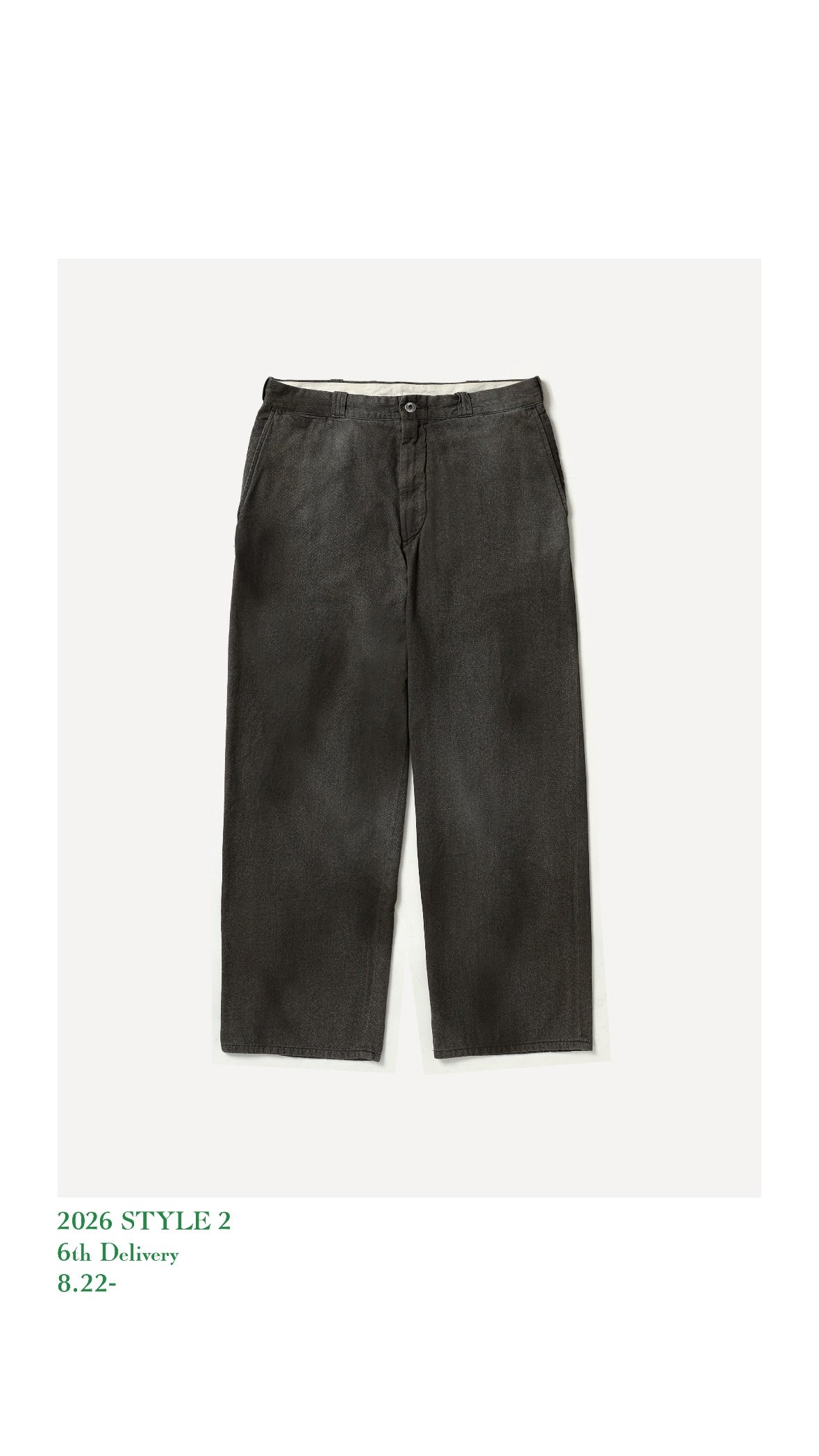 A.PRESSE 26AW Vintage Black Chambray Work Pants
