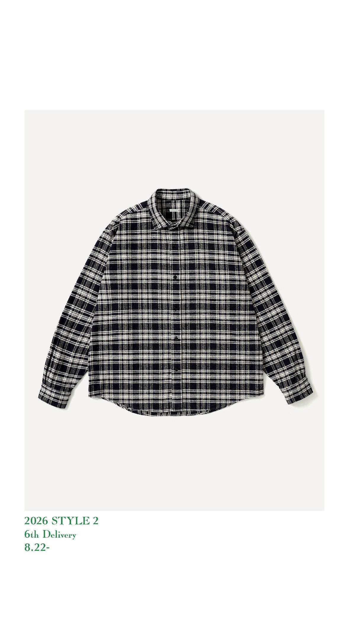 A.PRESSE 26AW Vintage Cotton Silk Nep Twill Check Shirt