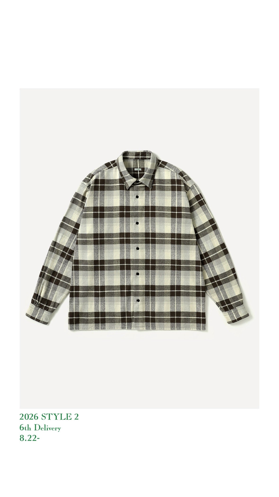 A.PRESSE 26AW Vintage Cotton Silk Nep Twill Check Shirt