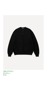 A.PRESSE 26AW Wool Knit Henley Neck Sweater