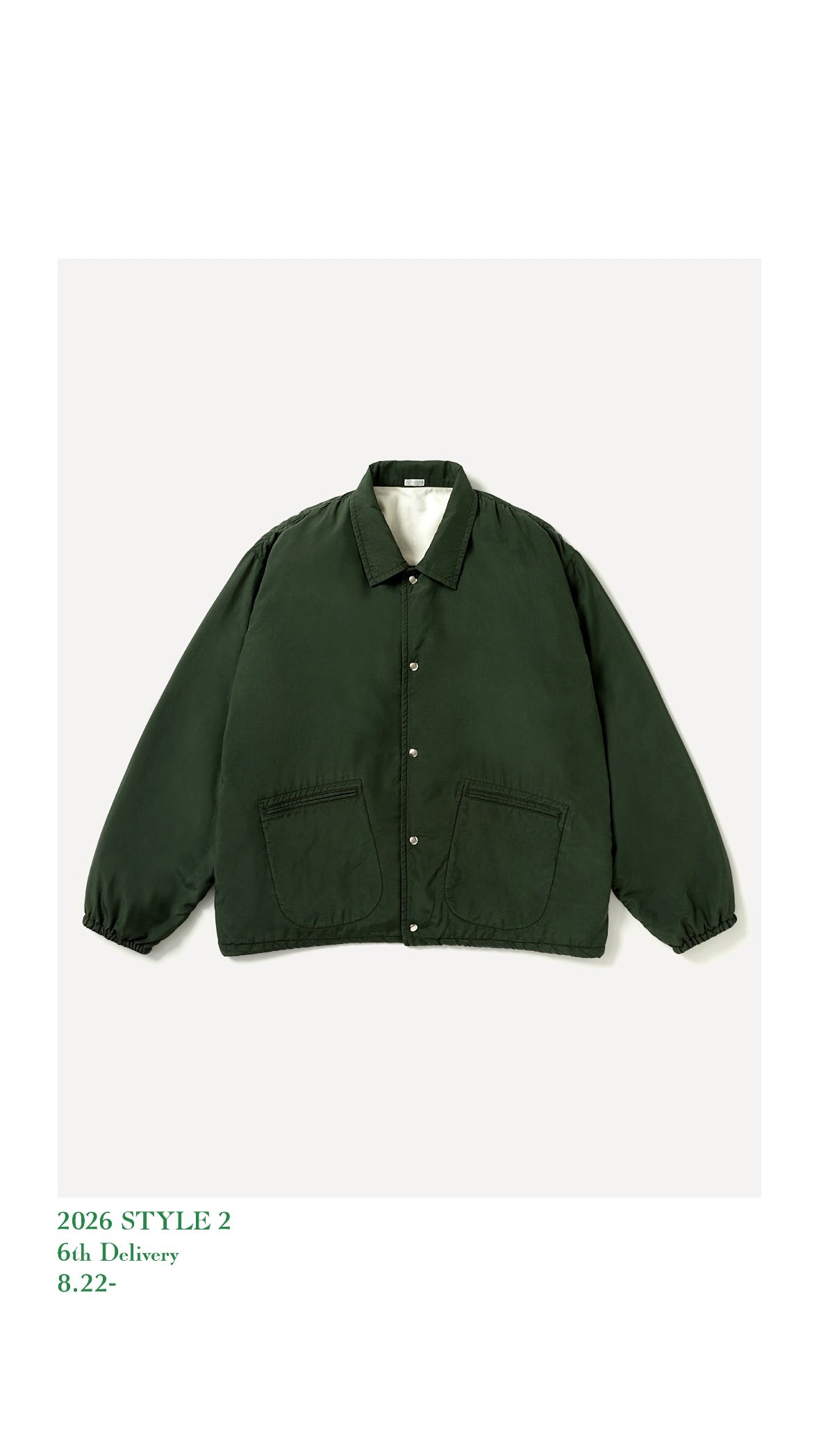 A.PRESSE 26AW Vintage Washed Silk Taffeta Coach Jacket