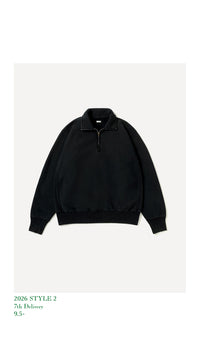 A.PRESSE 26AW Vintage Half Zip Sweatshirt
