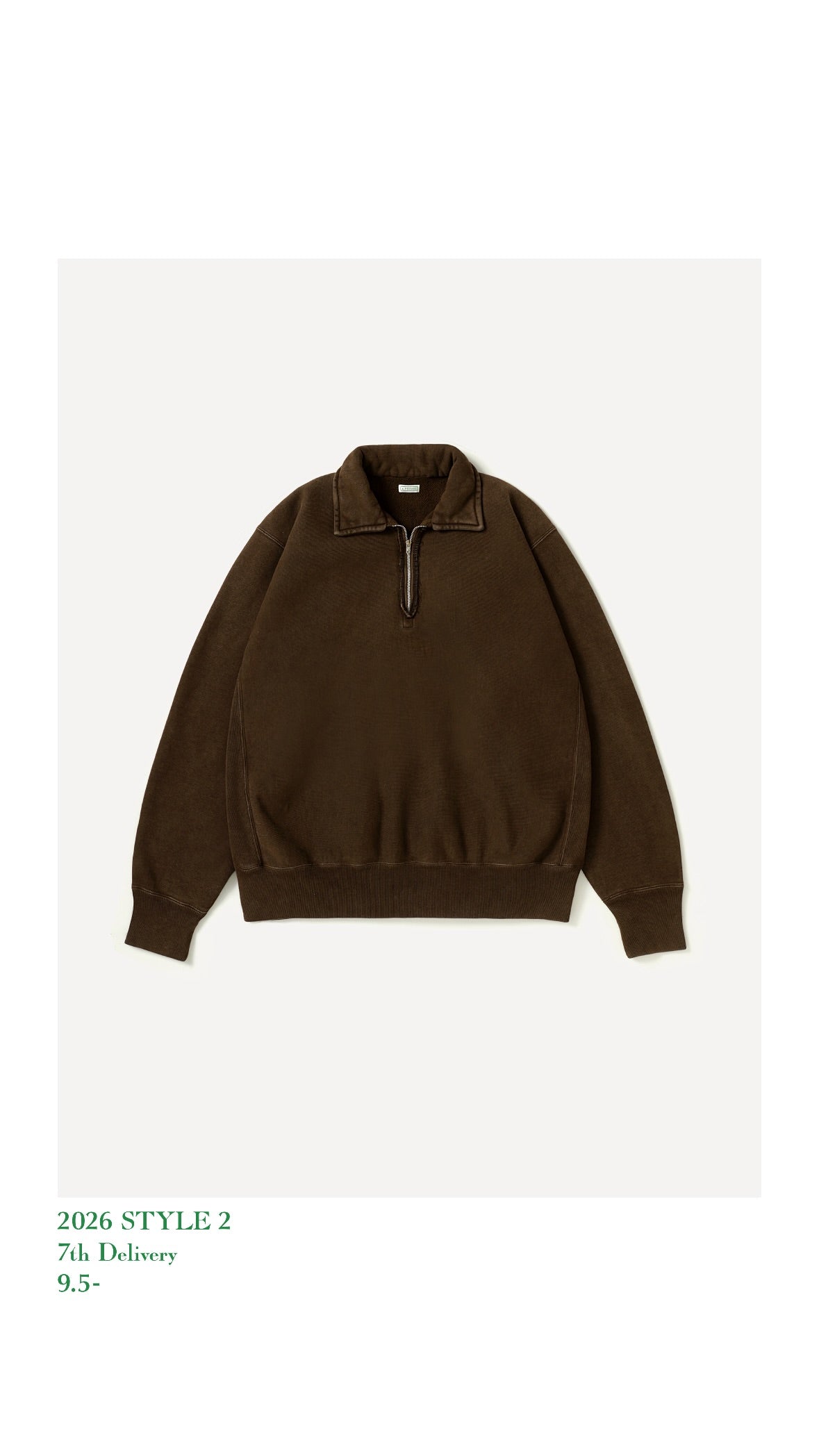 A.PRESSE 26AW Vintage Half Zip Sweatshirt