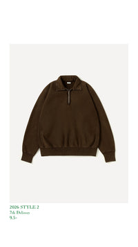 A.PRESSE 26AW Vintage Half Zip Sweatshirt