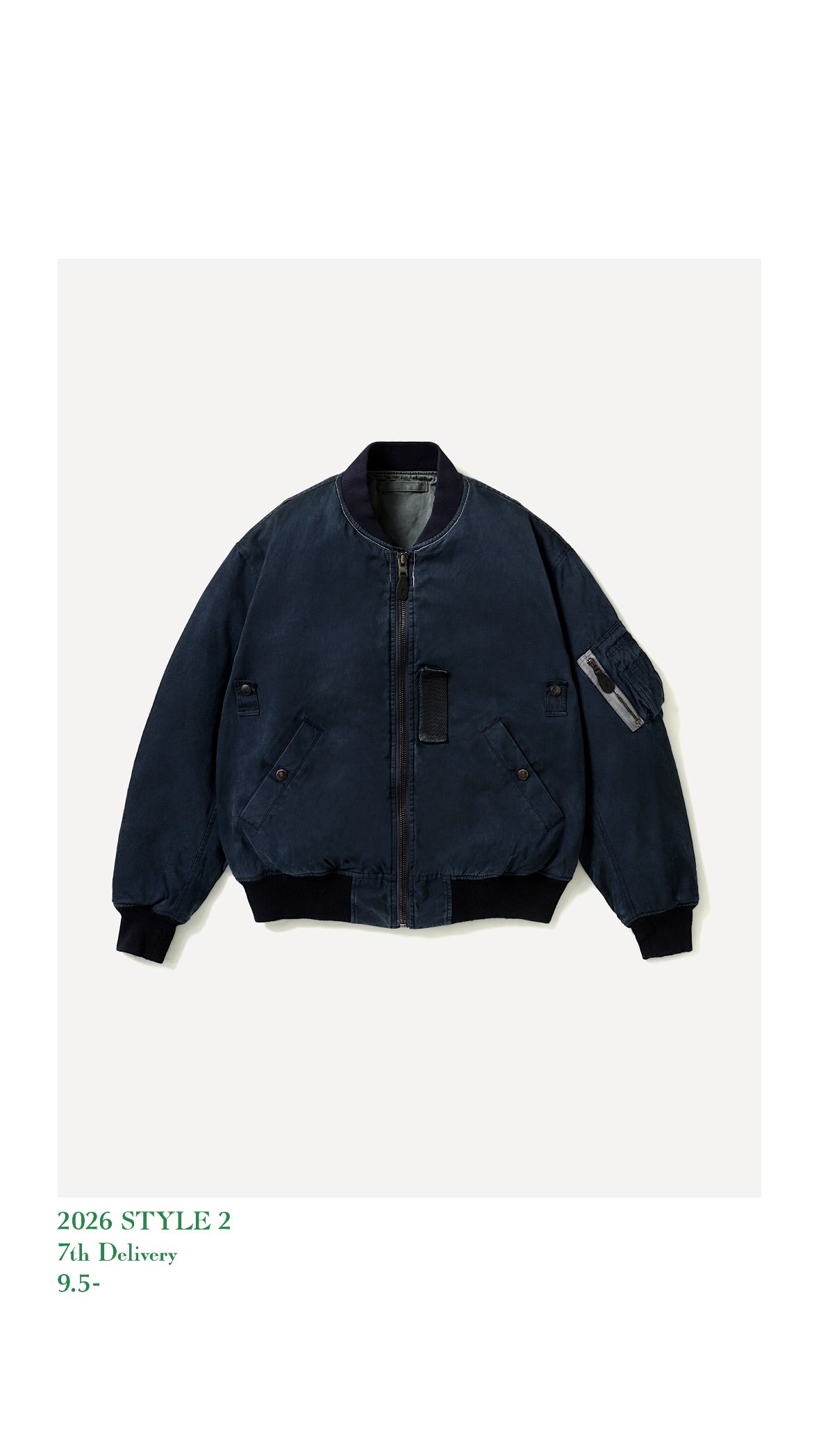 A.PRESSE 26AW Vintage Silk B-15C Flight Jacket
