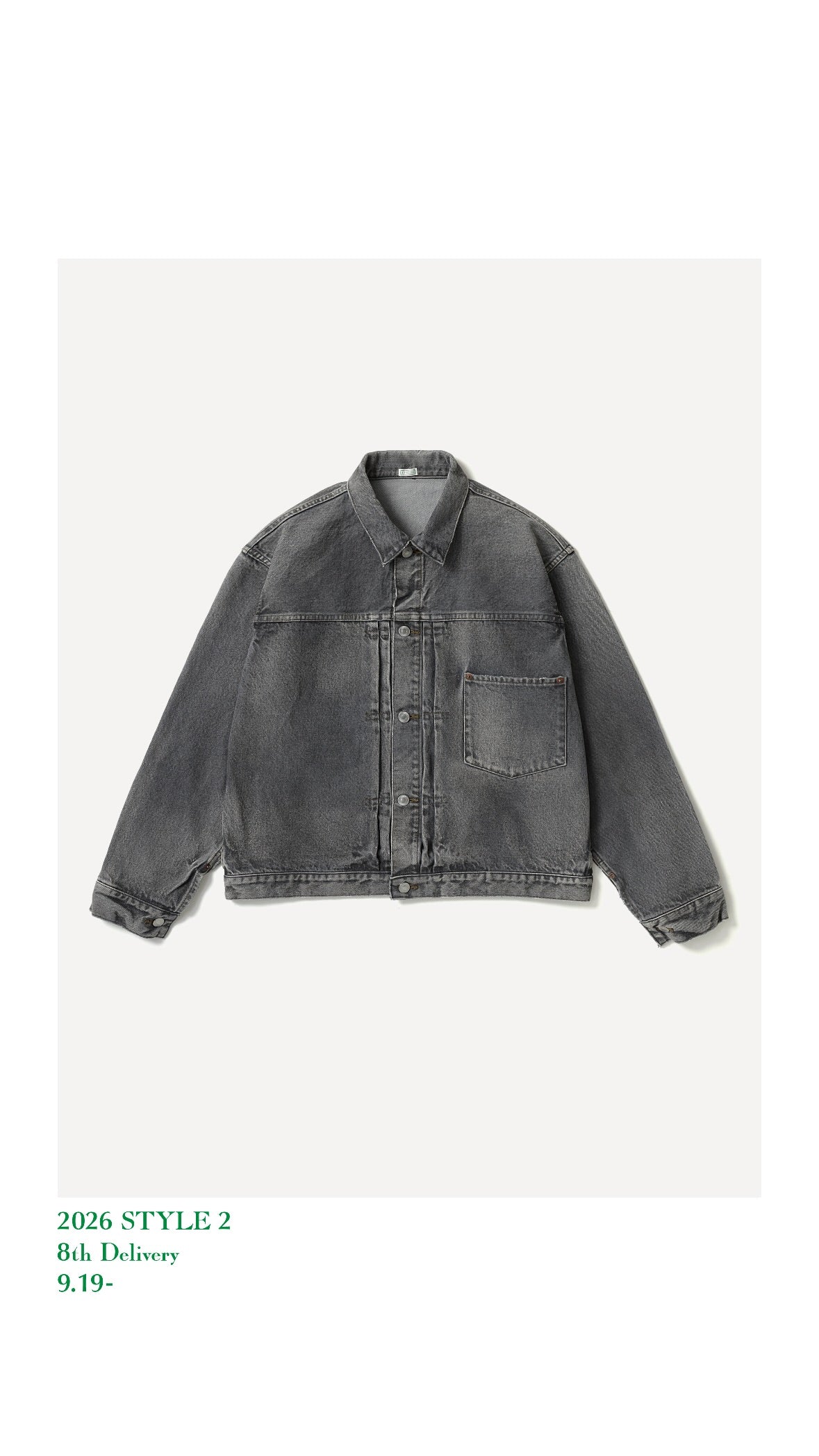 A.PRESSE 26AW Vintage Gray Denim Jacket