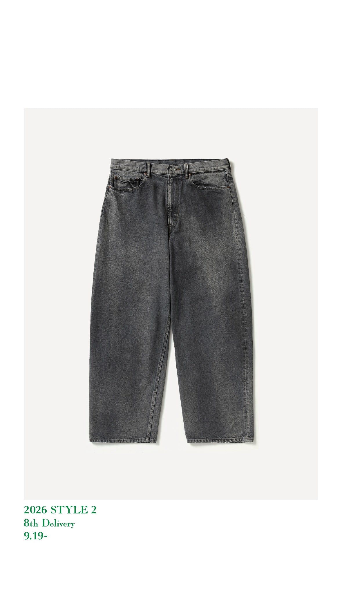 A.PRESSE 26AW Vintage Gray Denim Pants