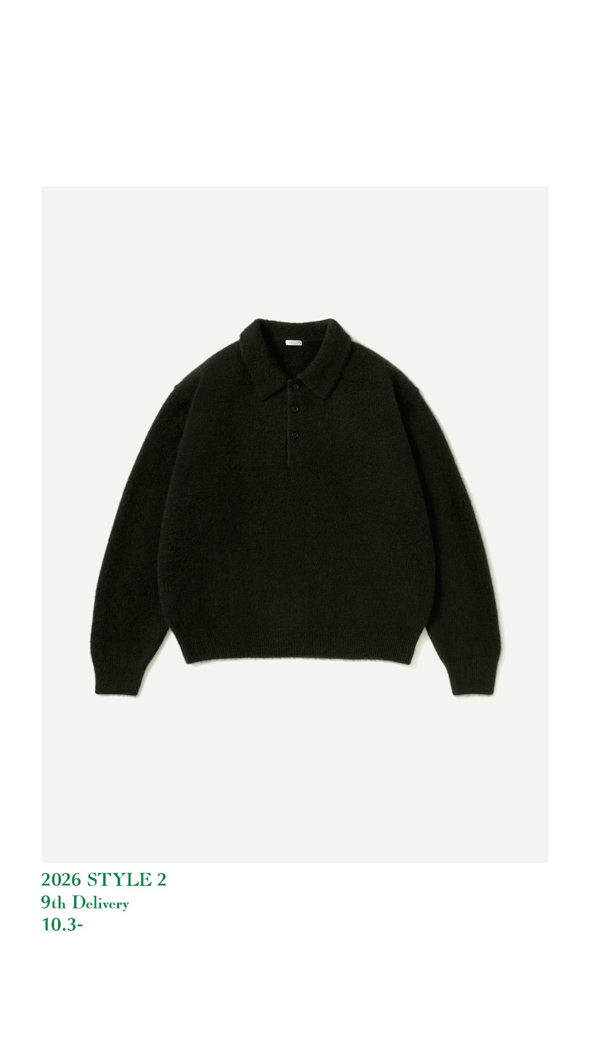 A.PRESSE 26AW Brushed Cashmere Middle Gauge Polo Collar Sweater