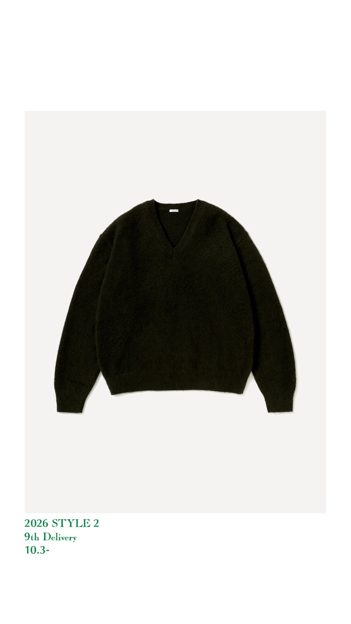 A.PRESSE 26AW Brushed Cashmere Middle Gauge V Neck Sweater