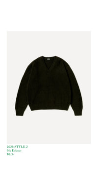 A.PRESSE 26AW Brushed Cashmere Middle Gauge V Neck Sweater