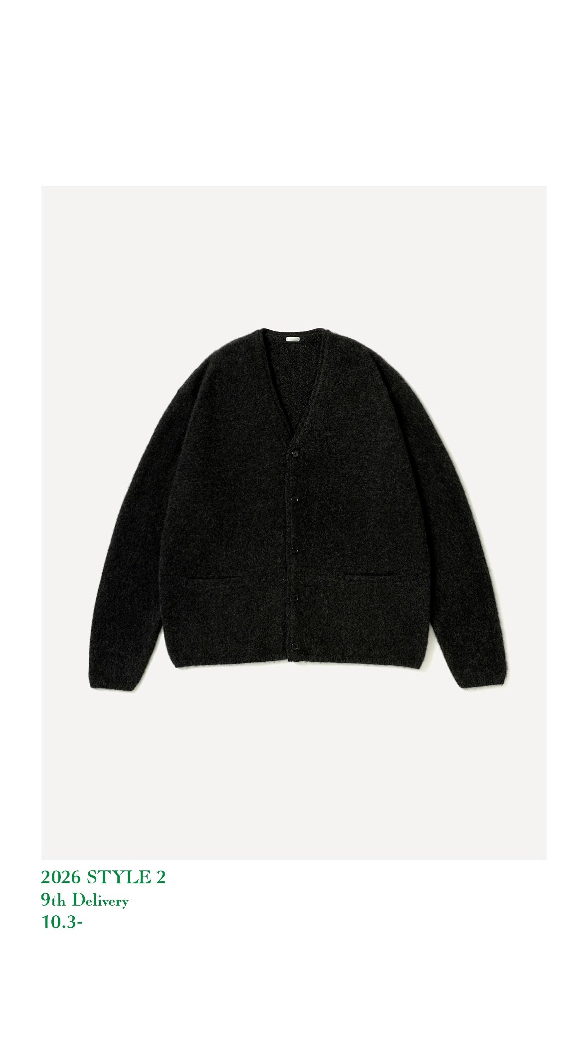 A.PRESSE 26AW Brushed Cashmere Middle Gauge Cardigan
