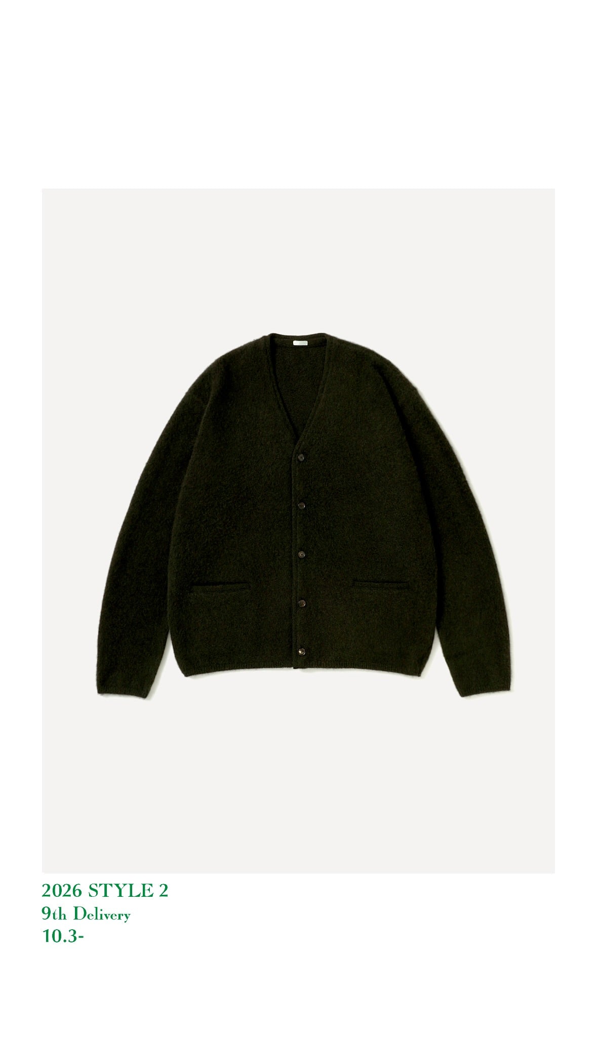 A.PRESSE 26AW Brushed Cashmere Middle Gauge Cardigan