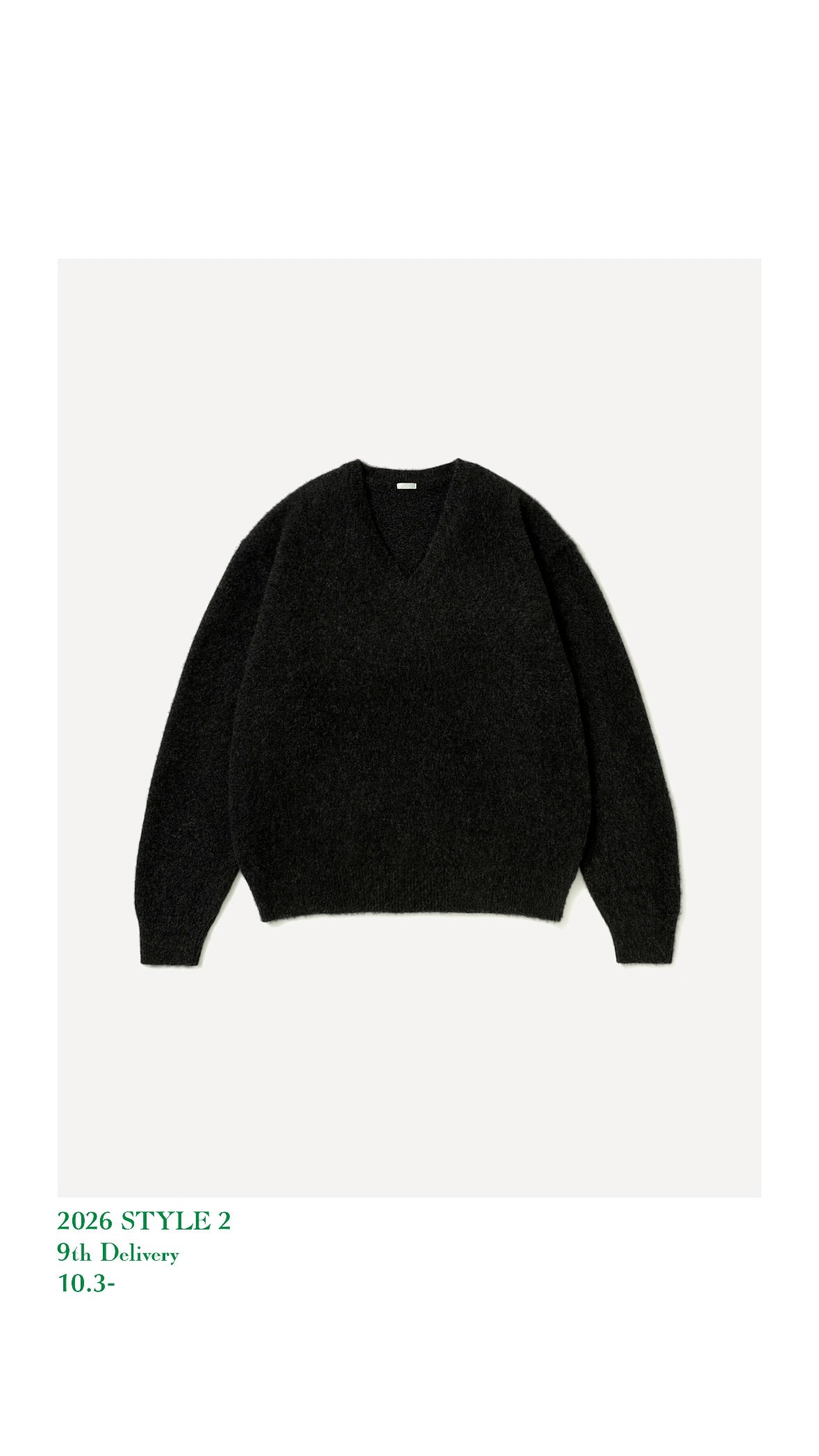 A.PRESSE 26AW Brushed Cashmere Middle Gauge V Neck Sweater