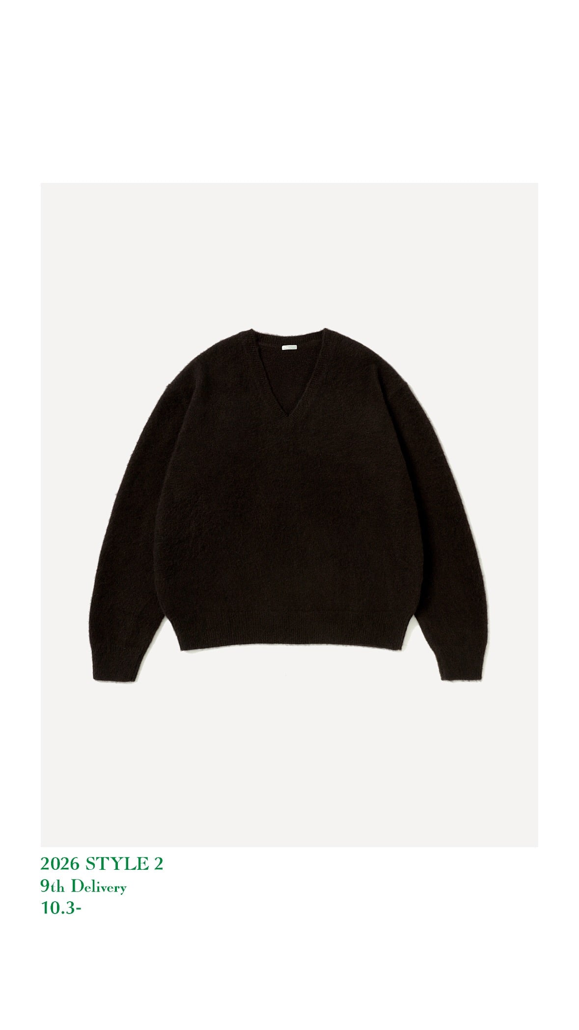 A.PRESSE 26AW Brushed Cashmere Middle Gauge V Neck Sweater