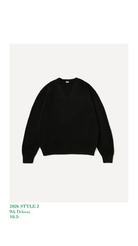 A.PRESSE 26AW Brushed Cashmere Middle Gauge V Neck Sweater