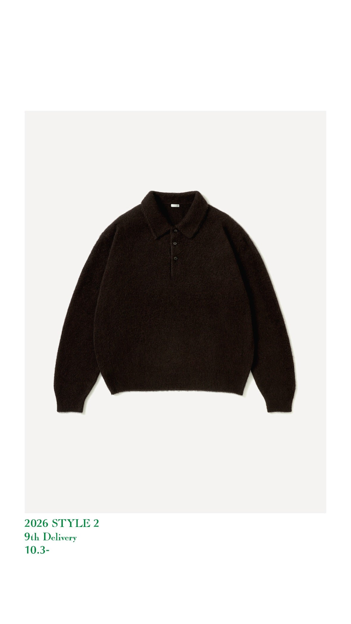 A.PRESSE 26AW Brushed Cashmere Middle Gauge Polo Collar Sweater