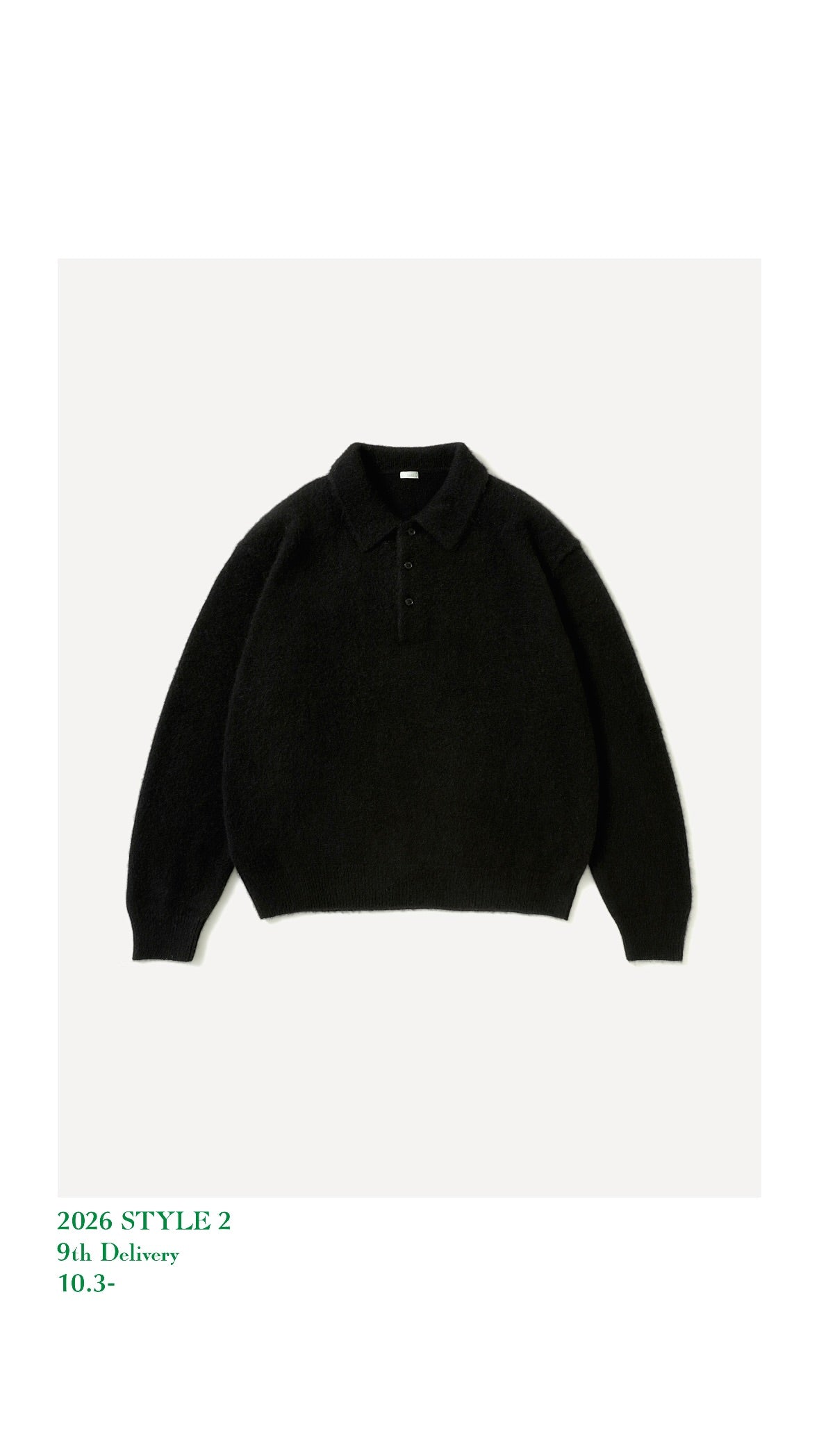 A.PRESSE 26AW Brushed Cashmere Middle Gauge Polo Collar Sweater