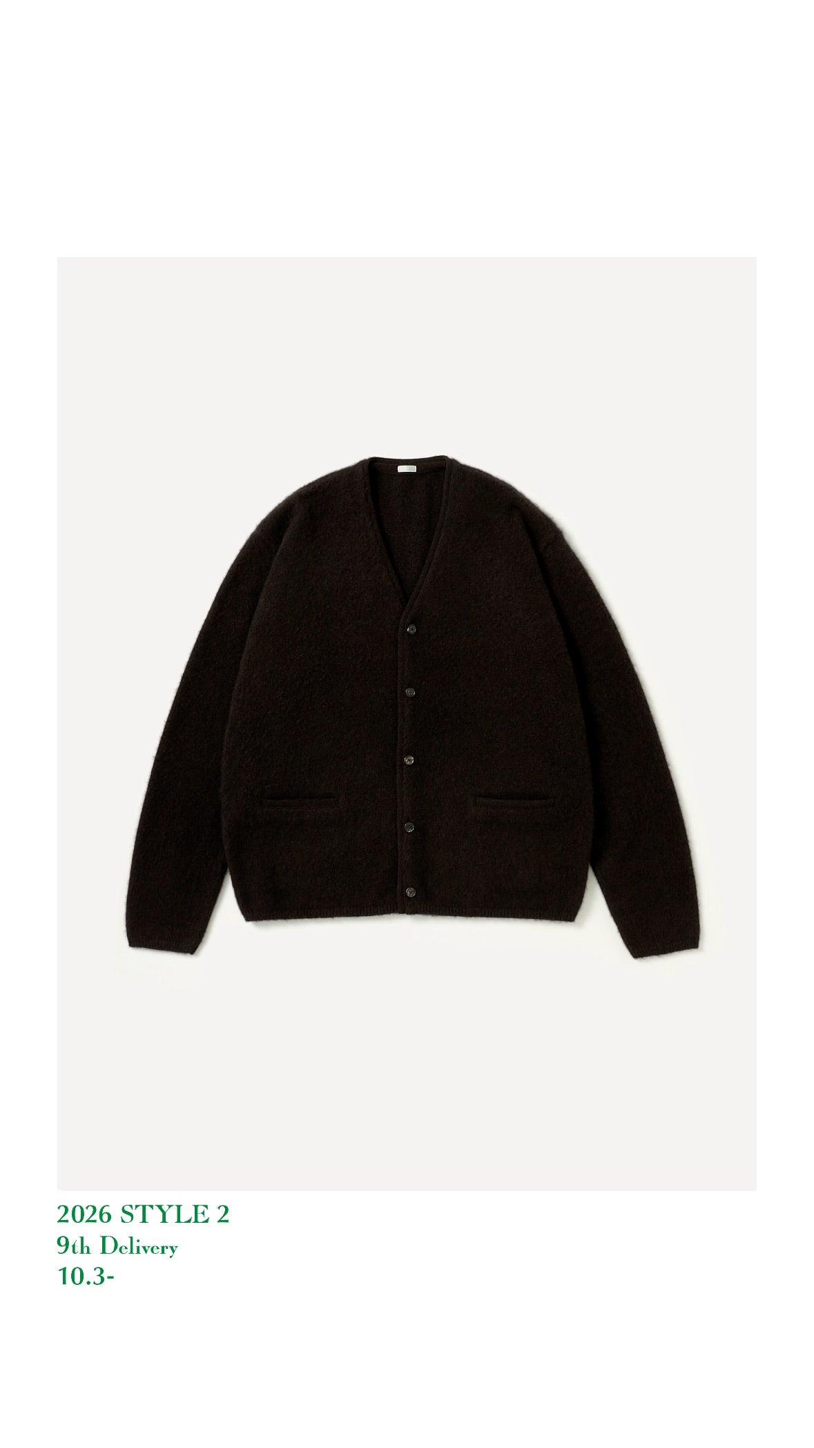 A.PRESSE 26AW Brushed Cashmere Middle Gauge Cardigan