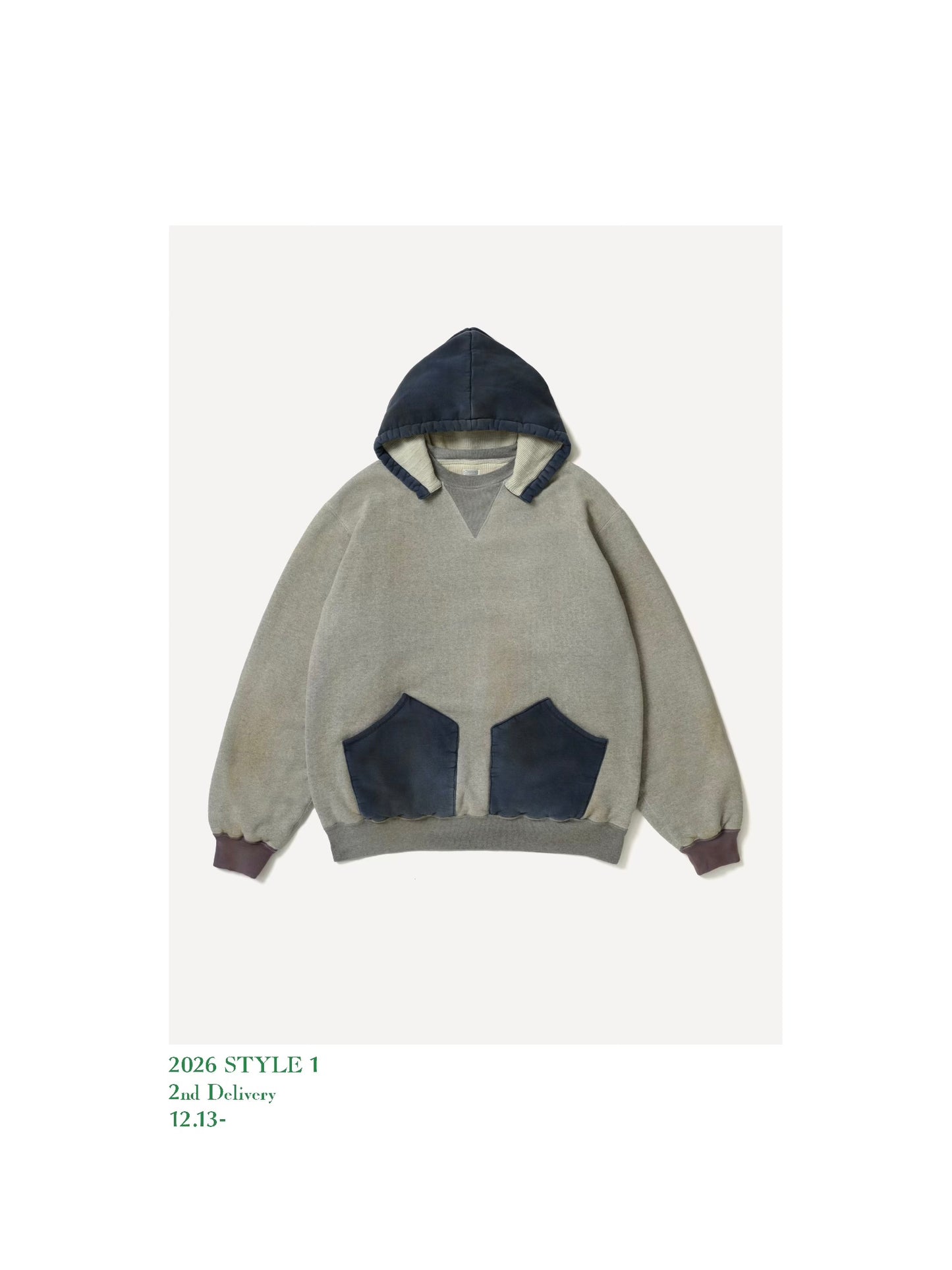 A.PRESSE 26SS Vintage Attached Hood Sweat Parka