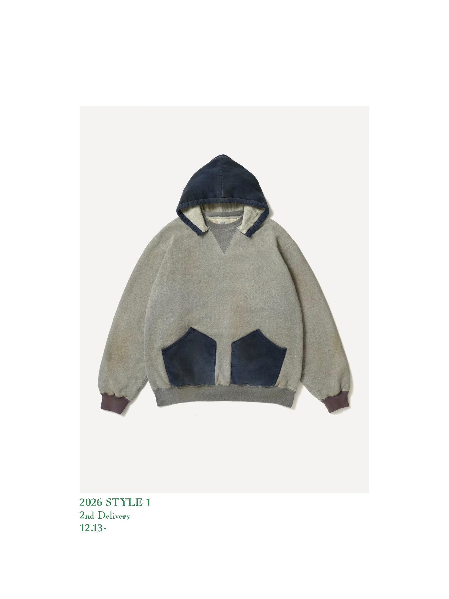 A.PRESSE 26SS Vintage Attached Hood Sweat Parka