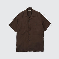 YOKE 25SS Garment dyed Cotton Silk Twill Open Collar Shirt