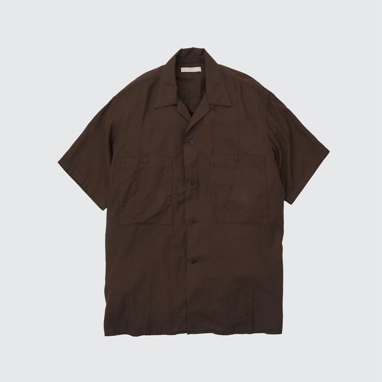 YOKE 25SS Garment dyed Cotton Silk Twill Open Collar Shirt